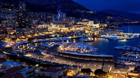 Timelapse of Monaco in the night 库存影片 107719499