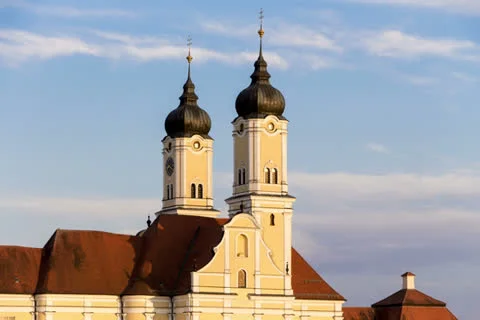 Timelapse Monastery of Roggenburg Sunset Stock Footage 26241672