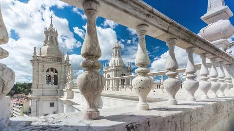 Timelapse of Monastery of Sao Vicente de Fora. Lisbon, Portugal. April, 2017 스톡 동영상 78518475