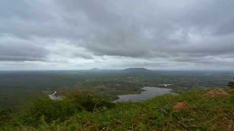 Timelapse of Monsoon clouds passing over a lake Stock Footage 87319018