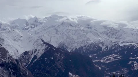 TimeLapse Mont Blanc with clouds Stock Footage