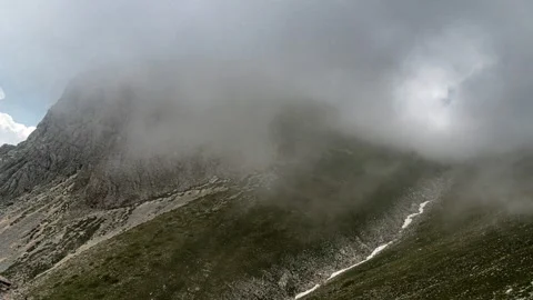 Timelapse of Monte Camicia with storm clouds Stock Footage 240904641
