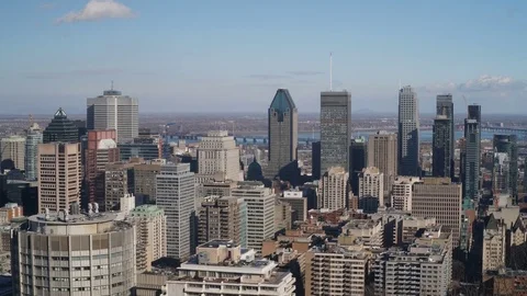 Timelapse of Montreal Downtown Skyline Stock Footage