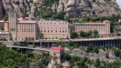 Timelapse of the Montserrat monastery Stock Footage 69102969