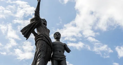 Timelapse of monument in Martyrs' square, Beirut, Lebanon Stock Footage 162127102