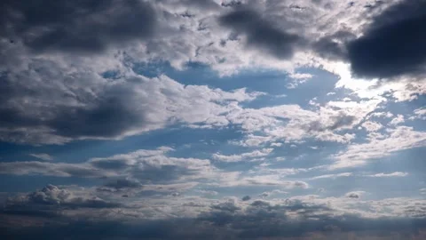 Timelapse of Moody Dark Storm Clouds with Sun Peeking 스톡 동영상 312249960