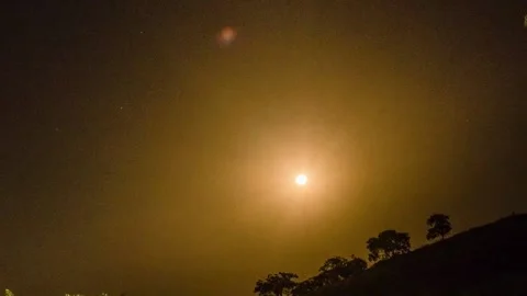 Timelapse moom, sky and trees Stock Footage 149058067