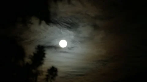 Timelapse of moon and cloud movement, a dramatic sky. Stock Footage 135348083