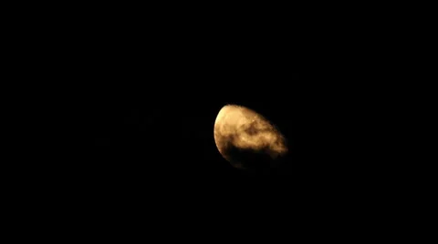 Timelapse on the moon with clouds, Marsa Matruh, Egypt Stock Footage 38805587