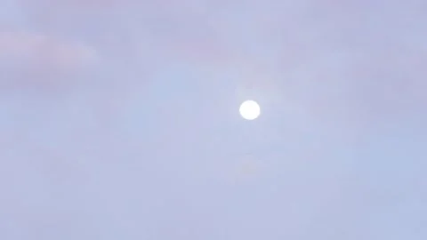 Timelapse of the moon that moves at dawn until it disappears in the morning Stock Footage 234711091