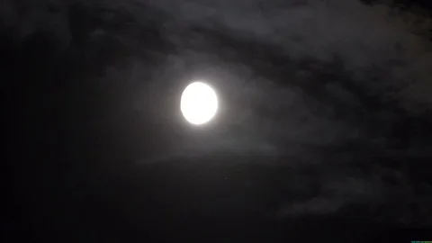 Timelapse with moon moving between clouds best for web use Stock Footage 76466108