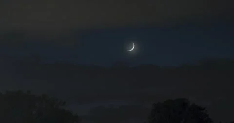Timelapse of the moon rising in Washington, DC Stock Footage 141408231