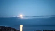 Timelapse Moon In The Starry Sky In The Night On Sea Stock Footage