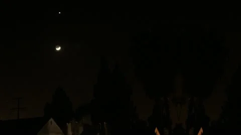 Timelapse moon Venus Stockbeeldmateriaal 11606418