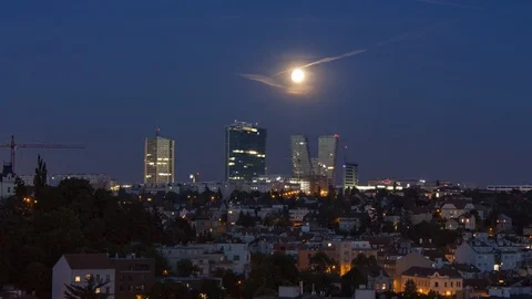 Timelapse Of Moonrise Prague Stock-Footage 123242466