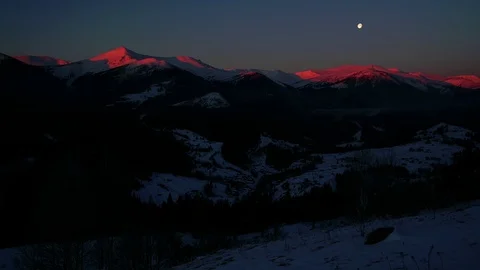 Timelapse in the morning mountains Stock Footage 98308750