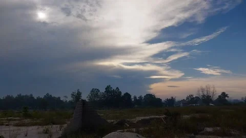 Timelapse in the morning when the atmosphere is cloudy Stock Footage 199892986