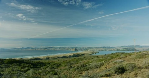 Timelapse of Morro Bay view from the bluffs at Montana de Oro State Park, Stock Footage 99146462