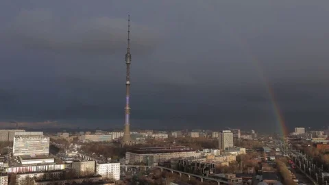 Timelapse Moscow, Rainbow Stock Footage 74797181