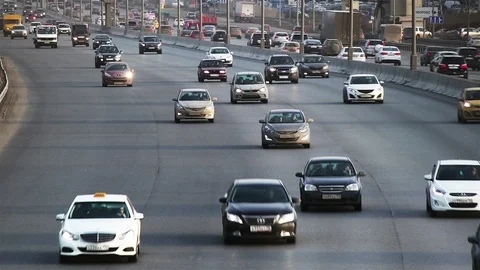 Timelapse of Moscow traffic Stock Footage 98274043