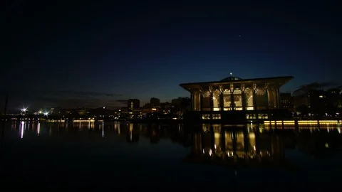 Timelapse at a mosque during cloudy sky Stock Footage 88307313
