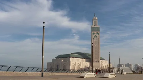 TIMELAPSE MOSQUE HASSAN 2 CASABLANCA MOROCCO Stock Footage 150711073