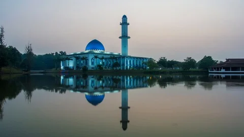 Timelapse of a mosque on sunrise Stock Footage