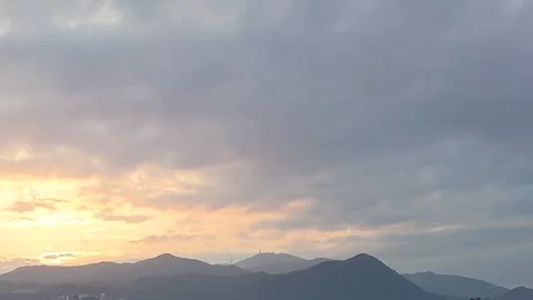 Timelapse motion video of sunset over mountains Stock Footage 146835702