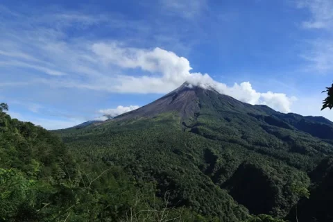 Timelapse mount merapi volcano With a circular motion Stock Footage 235530131