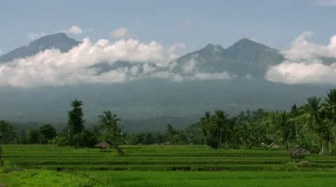 Timelapse Mount Rinjani landscape Stock Footage 11585290