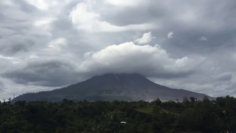 Timelapse of Mount Sinabung Volcano at North Sumatra, Indonesia Stock-Footage 95282629