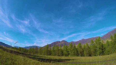 Timelapse of mountain with beautiful cloudy sky in the Altai Mountains, Siberia Stock Footage 79768226