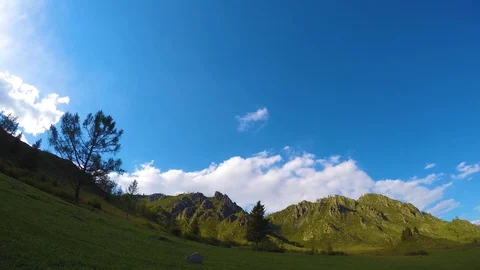 Timelapse of mountain with beautiful cloudy sky in the Altai Stock Footage 110543707