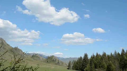 Timelapse of mountain with beautiful cloudy sky in the Altai Stock Footage 110543926