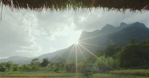 Timelapse of mountain with floating cloud on the top of hill Stock Footage 203180702