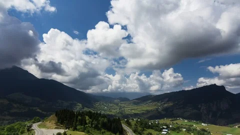Timelapse from mountain landscape on a cloudy day Stock Footage 113337525
