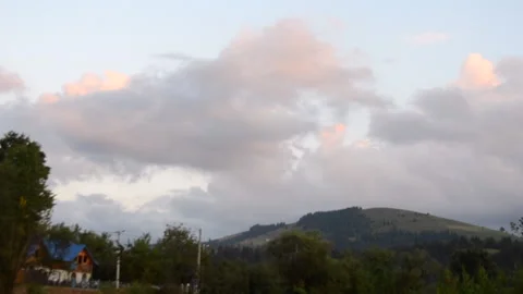 Timelapse mountain landscape with moving clouds Stock Footage 139965909