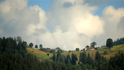 Timelapse mountain landscape with moving clouds Stock Footage 139978027