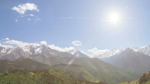 Timelapse mountain landscape with moving clouds. Scenic mountain range. Stock Footage 155267873