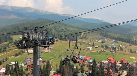 Timelapse Of Mountain Lift Video stock 26731006