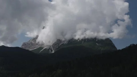 Timelapse of mountain producing clouds in Dolomites Stock Footage 320345602