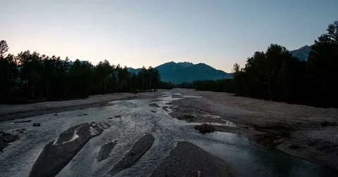 Timelapse, a mountain river Stock Footage 81877069