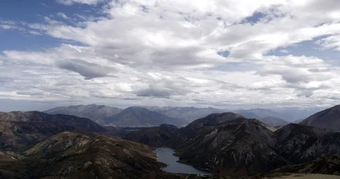 Timelapse Mountain  in Springfield, West Coast, South Island,  New Zealand Stock Footage 125456145