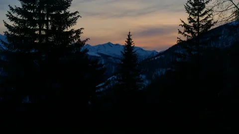 Timelapse of mountain sunset Stock Footage 145909346