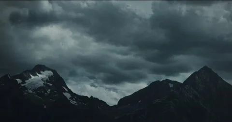 Timelapse of a mountain with a thunderstorm Stock Footage 131168102