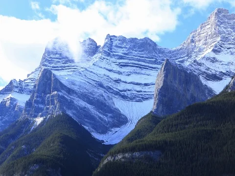 A Timelapse Mountain view in Banff National Park, Canada 4K Stock Footage