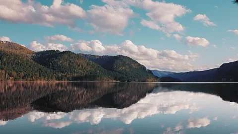Timelapse With Mountains, Clouds And A River 3 Stock Footage 151956424