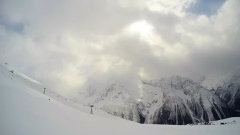 Timelapse mountains in the clouds Stock Footage 86325128