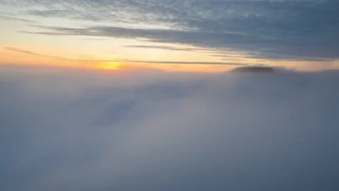 Timelapse of the mountains in the clouds at sunset. Faroe islands Stock Footage 205192920