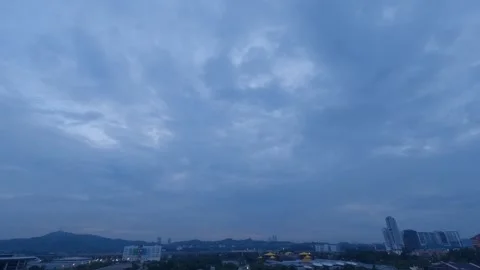 Timelapse of the movement of beautiful layered clouds in the sky Stock Footage 259196269